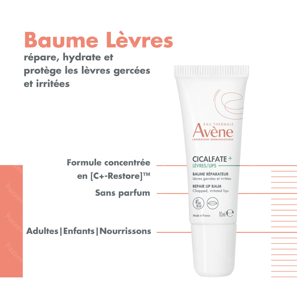Avène Cicalfate+ Baume lèvres réparateur, Lèvres gercées irritées 10ml