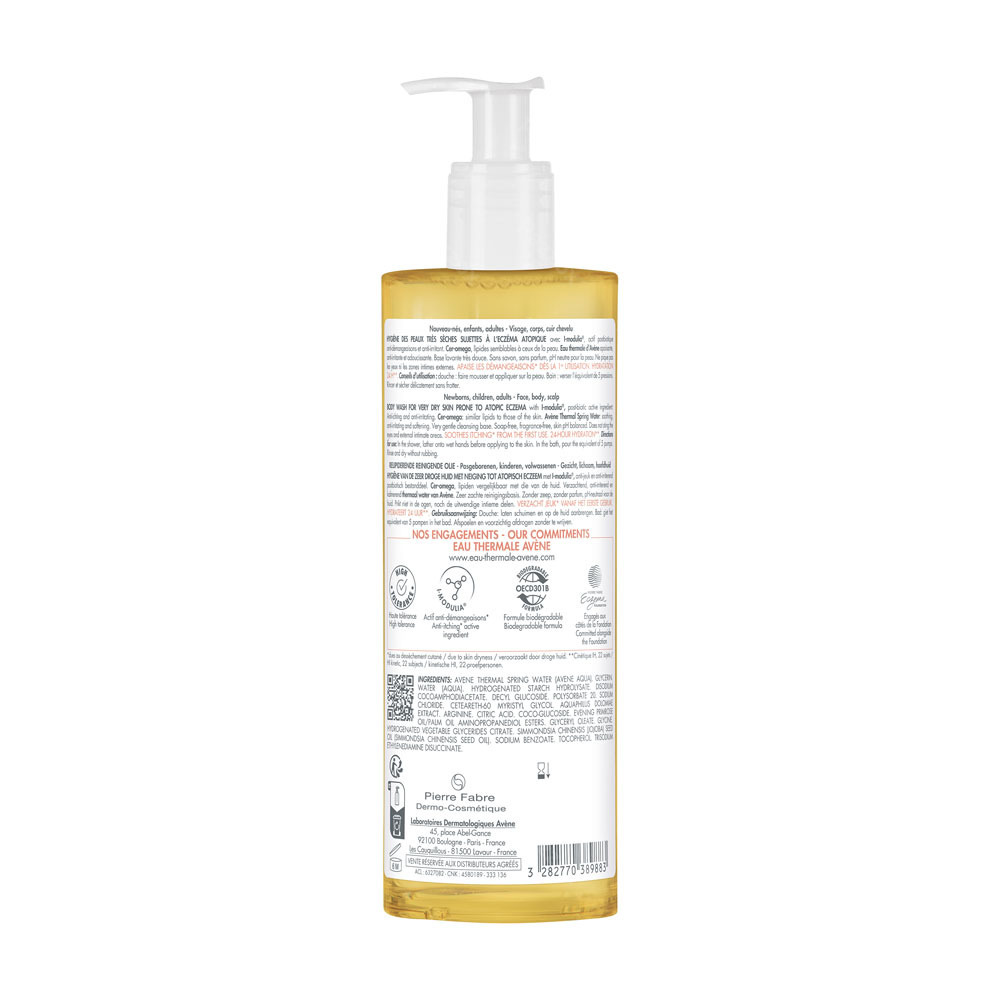 Avène XeraCalm A.D Huile lavante relipidante, Peau très sèche sujette à l'eczéma atopique et aux démangeaisons 400ml