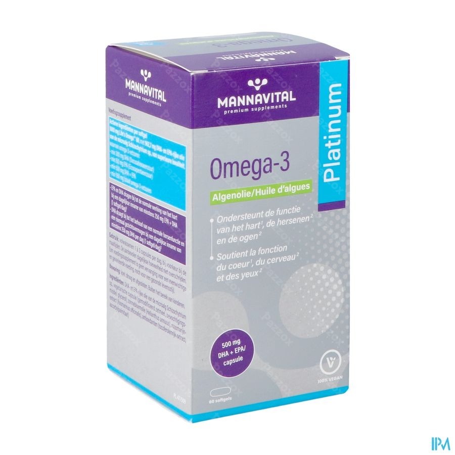 Mannavital Omega 3 Huile Algues V-caps 60