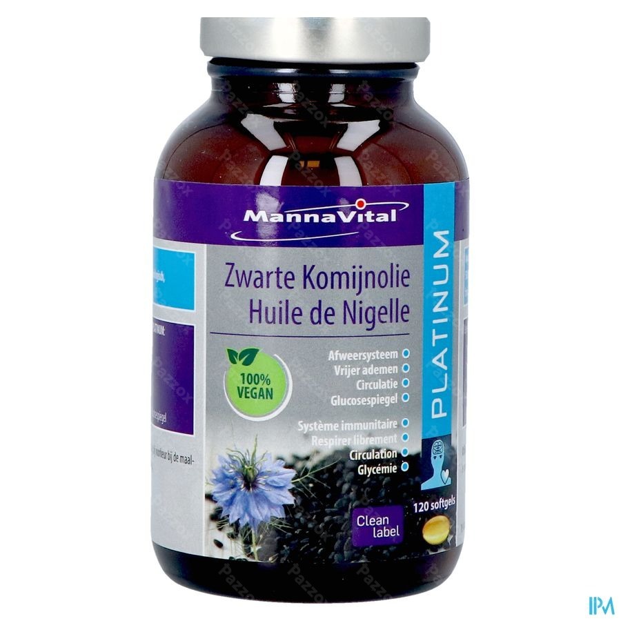 Mannavital Huile Nigelle Softgels 120