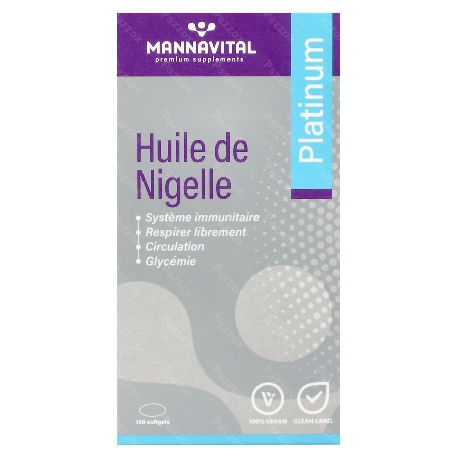 Mannavital Huile Nigelle Softgels 120