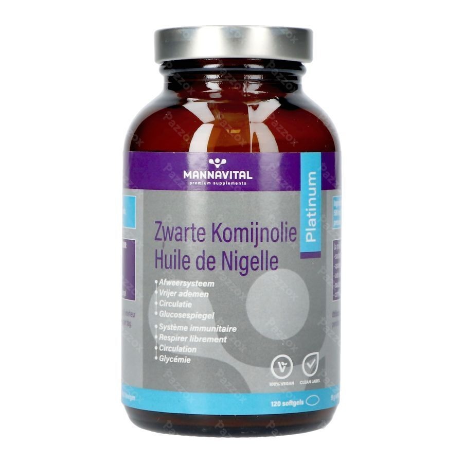Mannavital Huile Nigelle Softgels 120