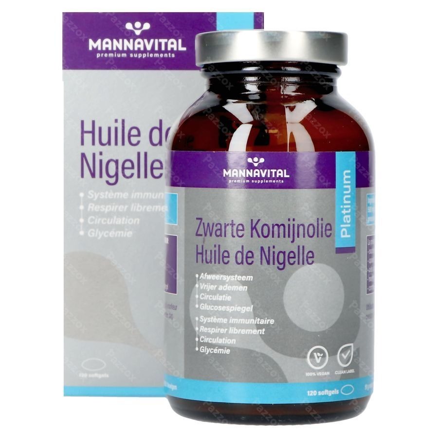 Mannavital Huile Nigelle Softgels 120