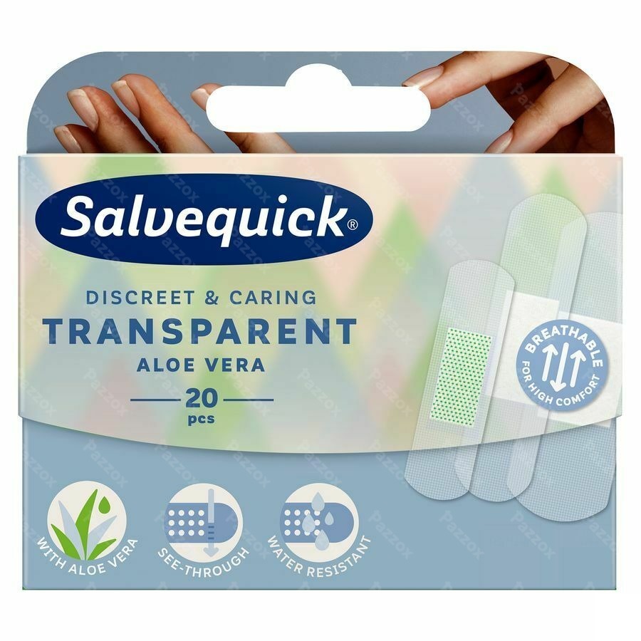 Salvequick Transparent Pansement Aloe Vera 20