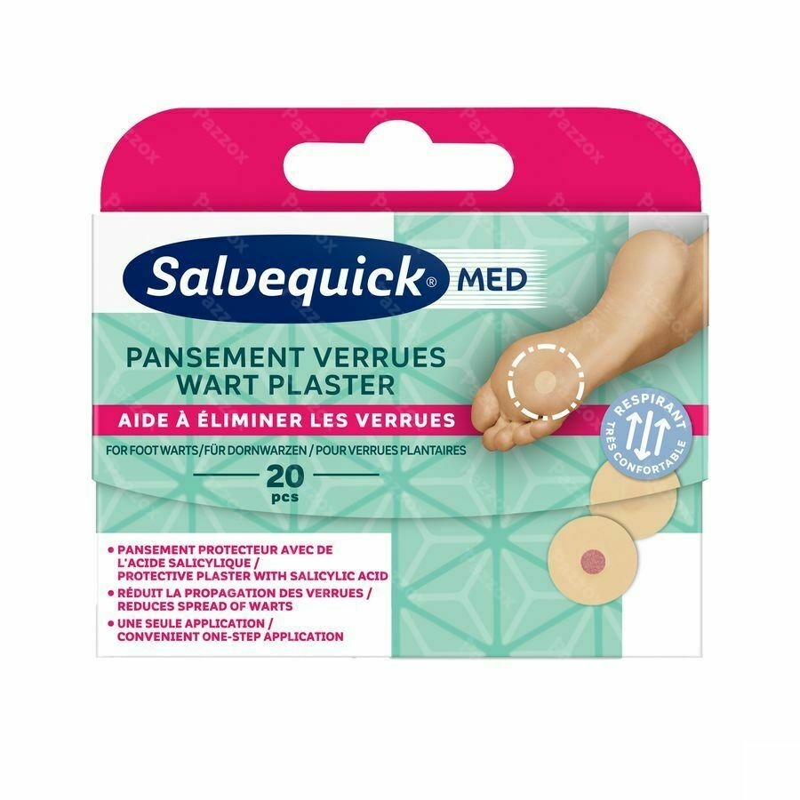 Salvequickmed Verrues Pansements 20