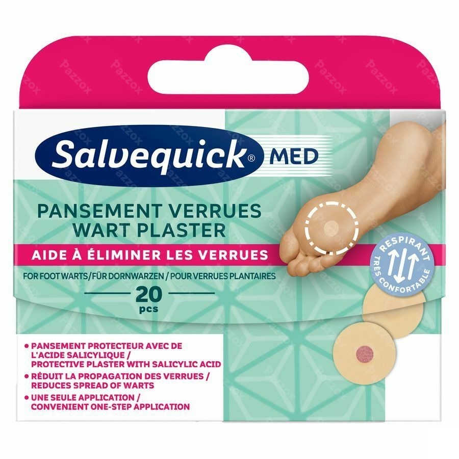 Salvequickmed Verrues Pansements 20