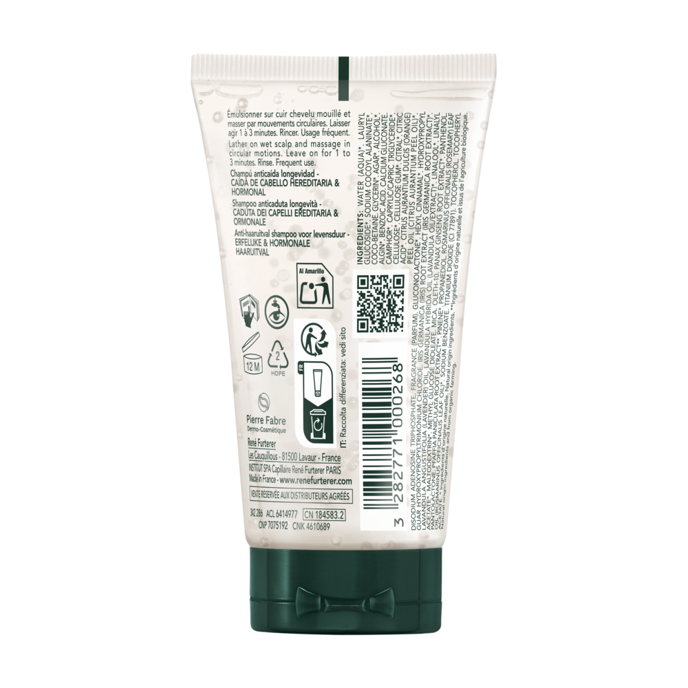 René Furterer Triphasic Shampooing Antichute Longévité, chute de cheveux héréditaire & hormonale 200ml