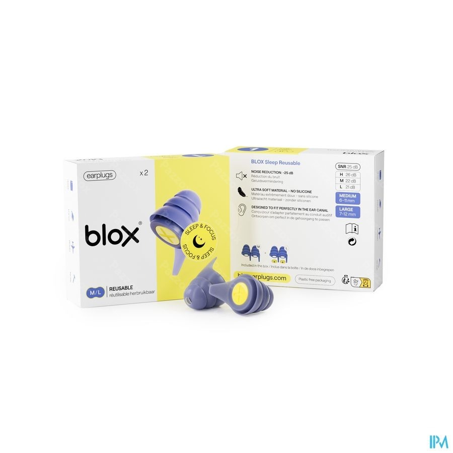 Blox Sleep Reutilisable Bouchon Oreille 1 Paire