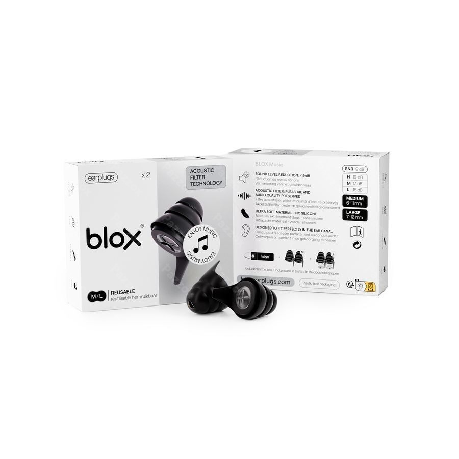 Blox Music M/L Noir 1 Paire Bouchon d'Oreilles