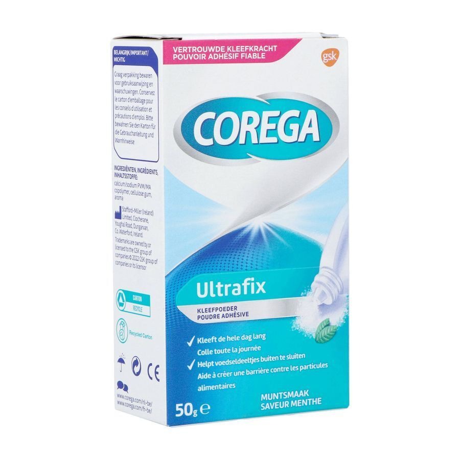 Corega Ultrafix Poudre Adhesive 50g Nf