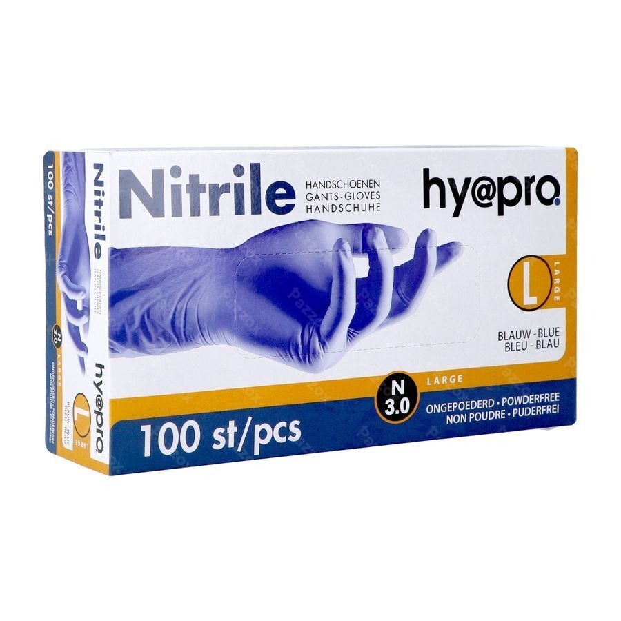 Pharmex Gants Nitril Bleu S/poudre l 100