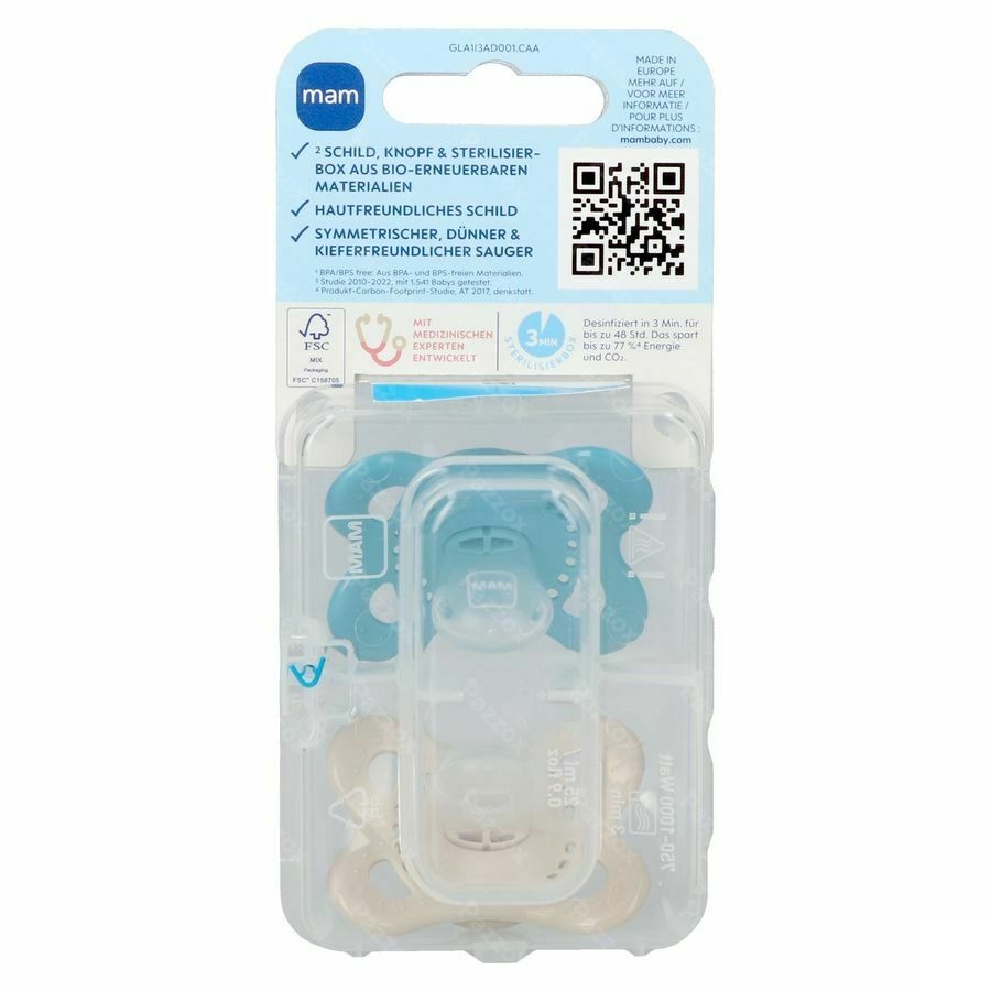 Mam Sucette Original Pure Silicone 0-6m Garcon 2