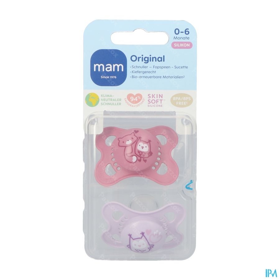 Mam Sucette Original Pure Silicone 0-6m Fille