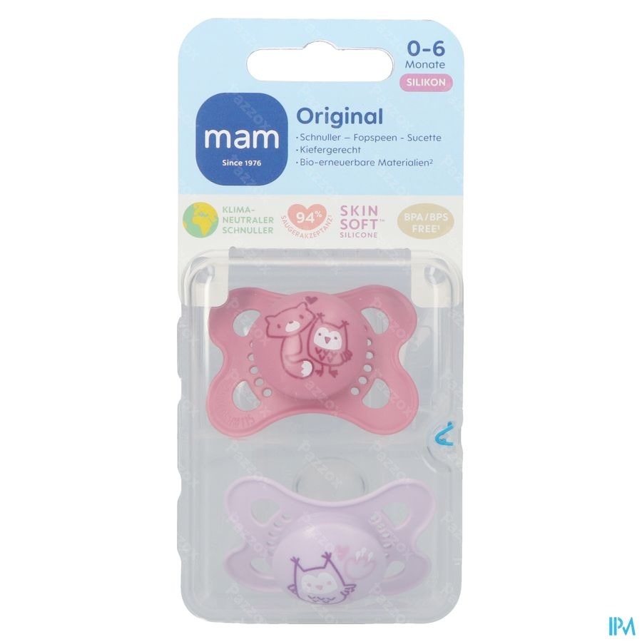 Mam Sucette Original Pure Silicone 0-6m Fille
