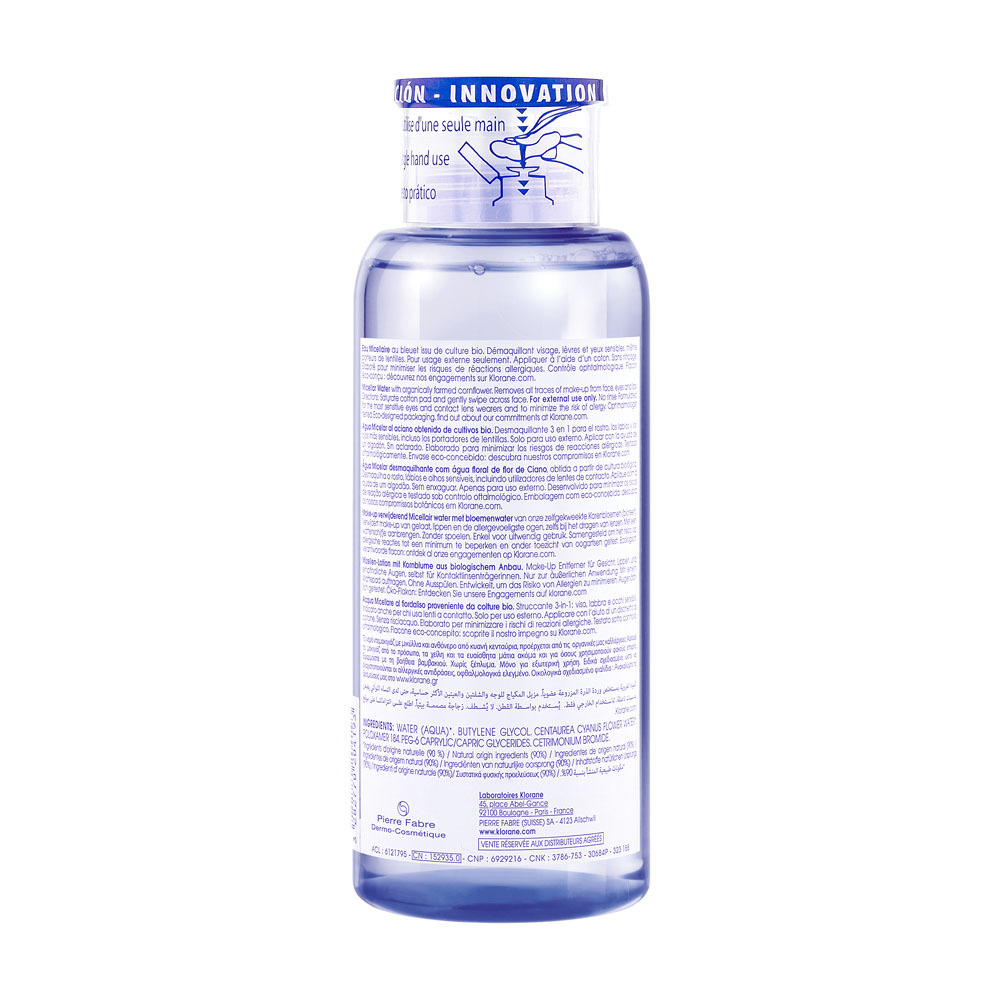 Klorane Visage Bleuet Eau Micellaire Bio 400ml Nf
