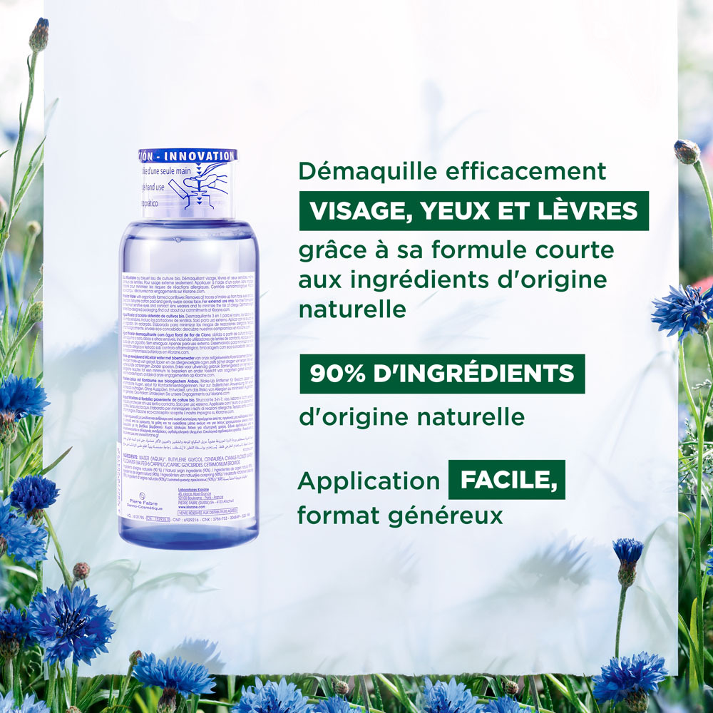 Klorane Visage Bleuet Eau Micellaire Bio 400ml Nf