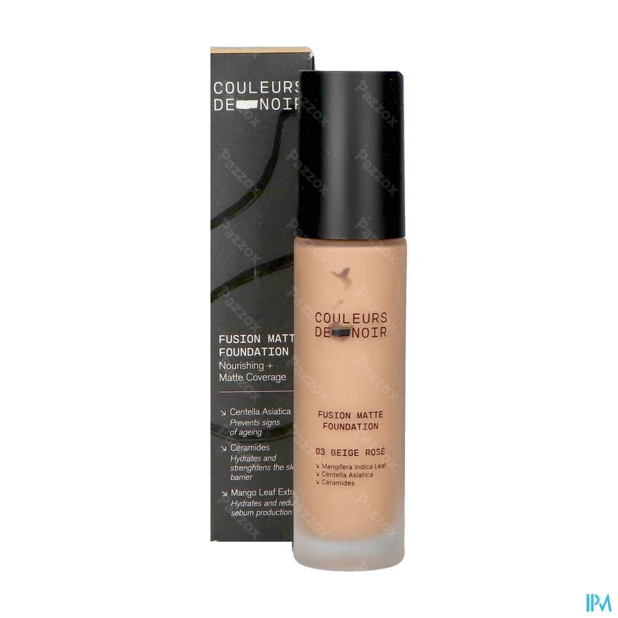 Couleurs De Noir Fusion Matte Foundation 03 Beige Rose 30ml