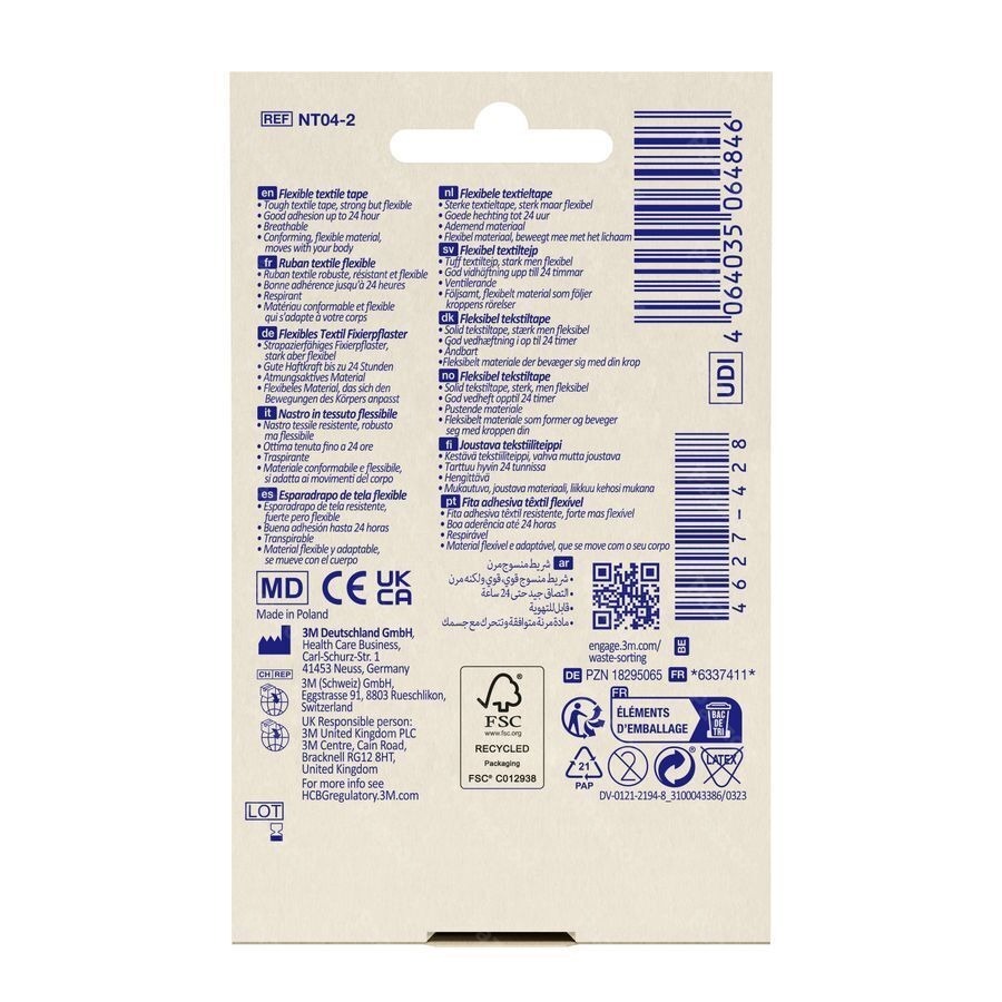 Nexcare 3m Textile Ruban Flexible 4,2mx25mm Nt04-2