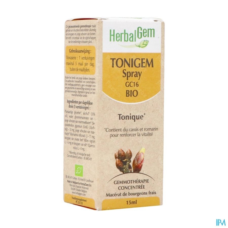 Herbalgem Tonigem Spray Bio 15ml