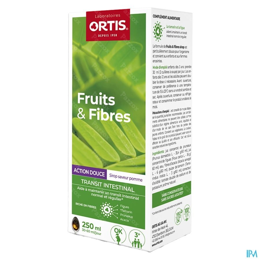 Ortis Fruits & Fibres Action Douce Sirop 250ml