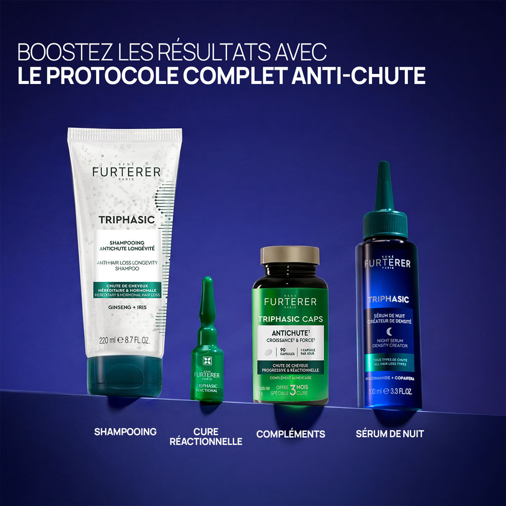 René Furterer Triphasic Sérum de nuit créateur de densité, Anti-chute, tous type de cheveux 100ml