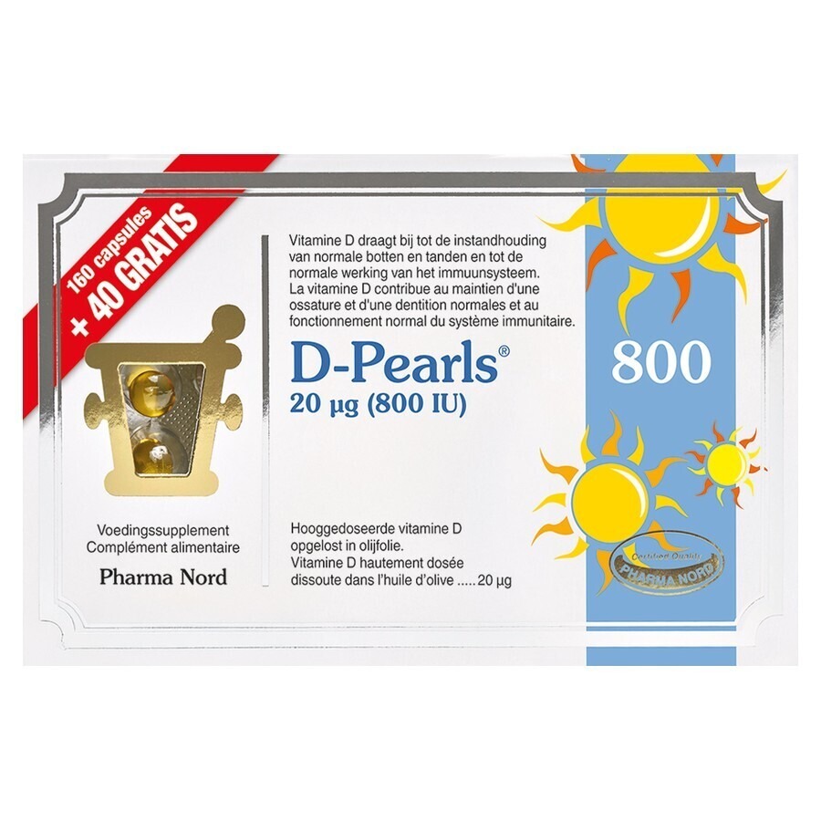 Pharma Nord D-Pearls 800 160 + 40 Gélules Gratuites