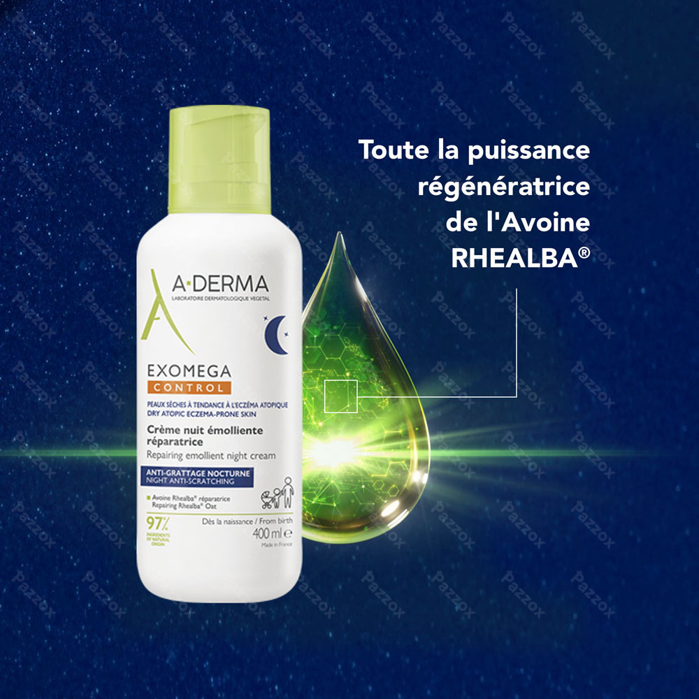 A-Derma ExoMega Control Crème Nuit Emollient Reparatrice 200ml