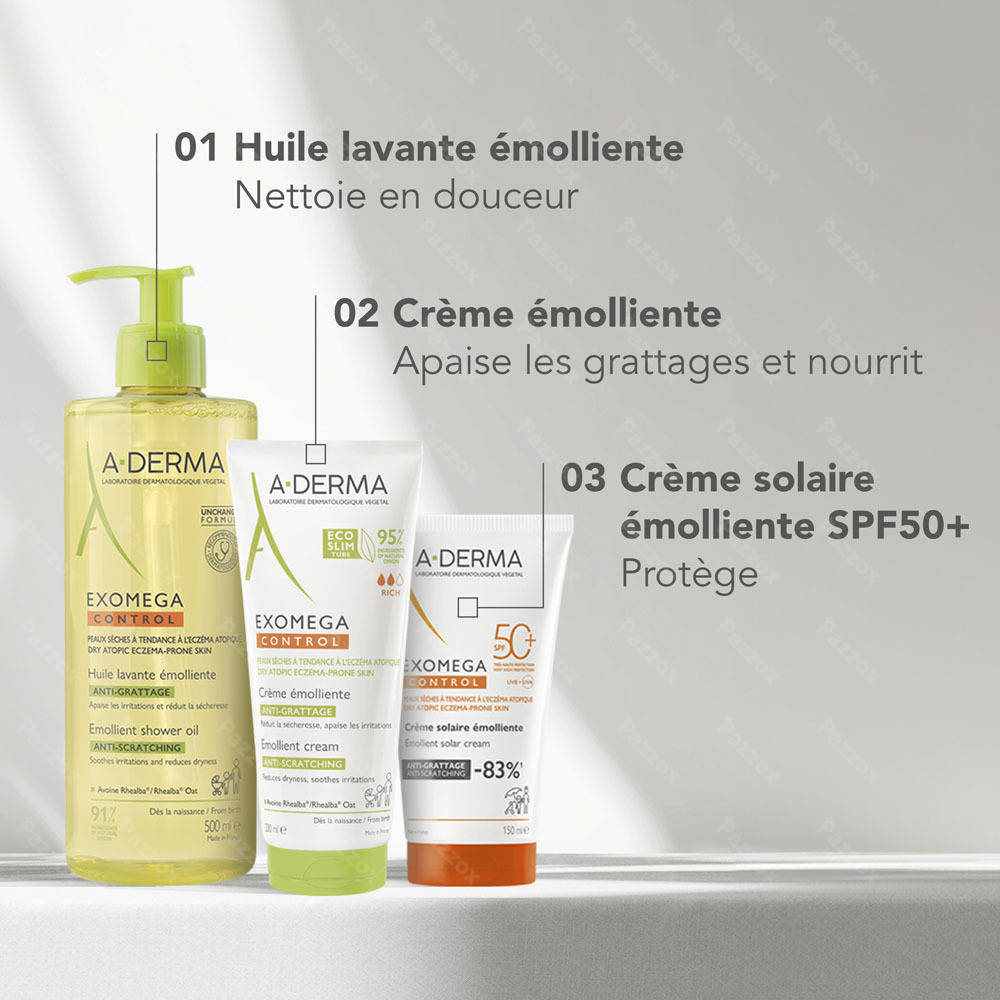 Aderma Exomega Control Creme Solaire Spf50+ 150ml