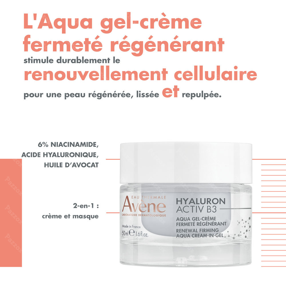 Avène Hyaluron Activ B3 Aqua Gel-crème régénération cellulaire, anti-âge Acide hyaluronique & Niacinamide 50ml