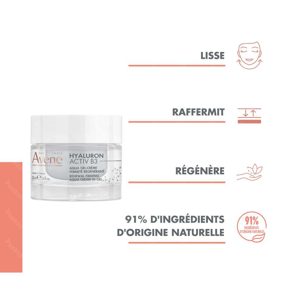 Avène Hyaluron Activ B3 Aqua Gel-crème régénération cellulaire, anti-âge Acide hyaluronique & Niacinamide 50ml