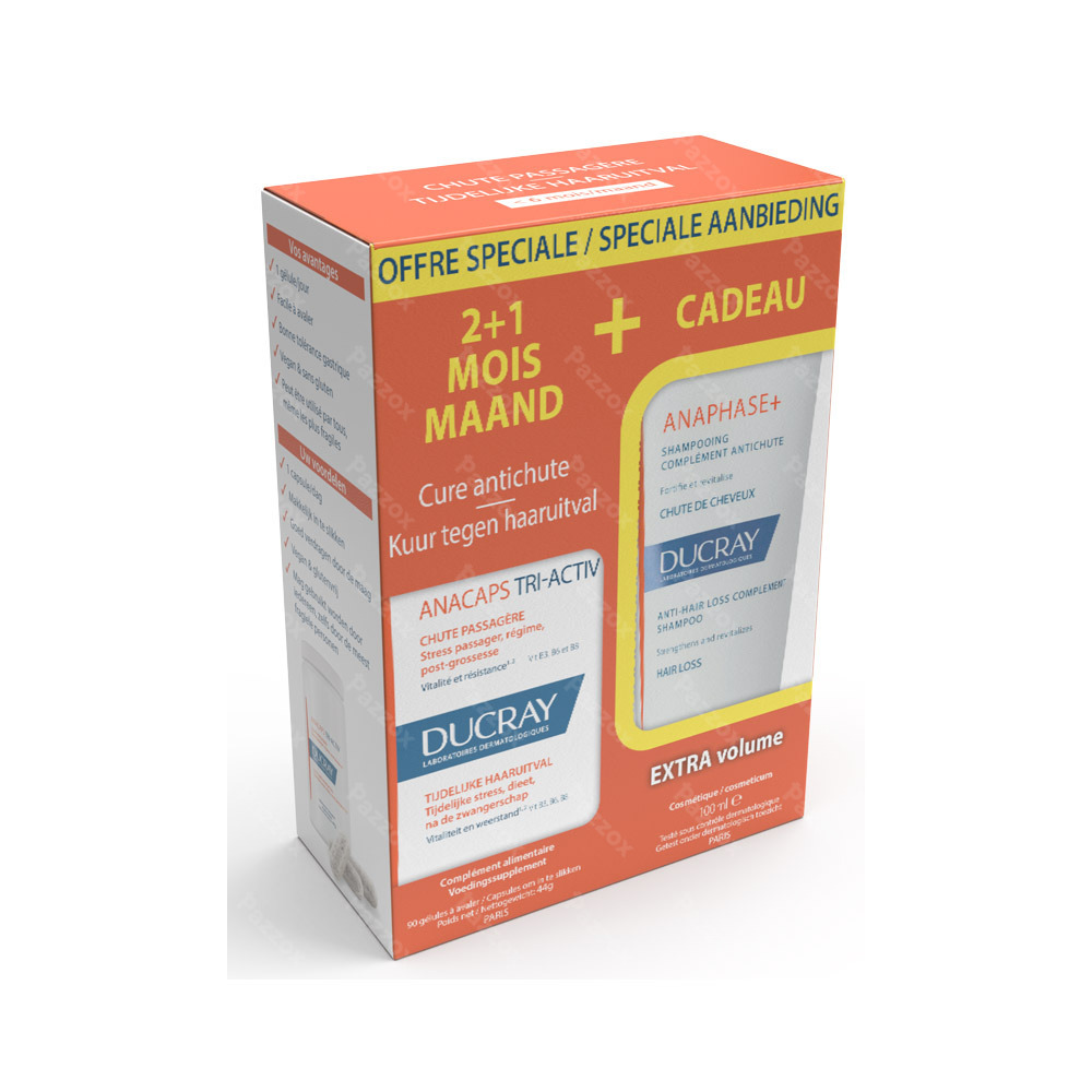 Ducray Anacaps Tri-Activ 90 Capsules + Anaphase Shampooing 100ml Promo