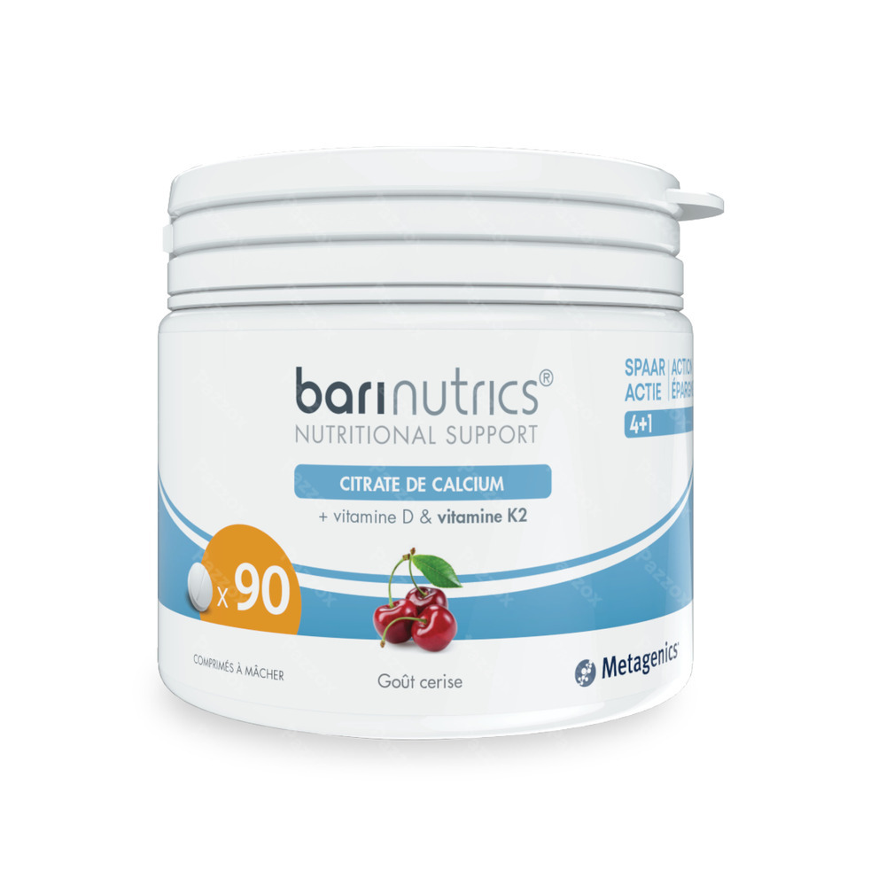 BariNutrics Cirate Calcium+k2 Cerise Comprimés Croquer 90