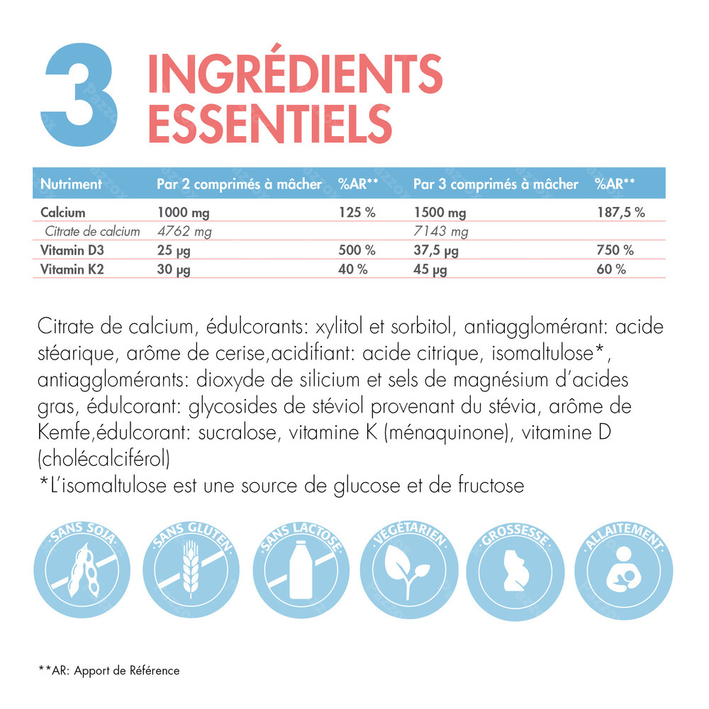 BariNutrics Cirate Calcium+k2 Cerise Comprimés Croquer 90