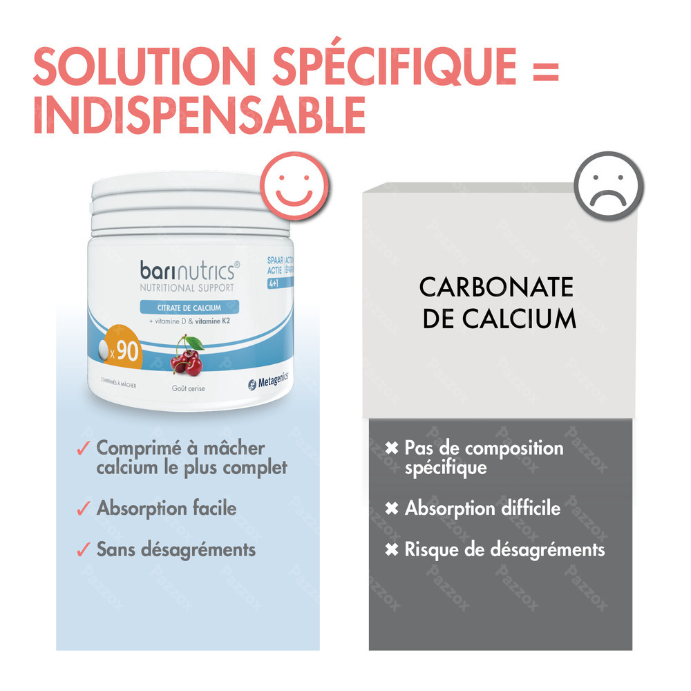 BariNutrics Cirate Calcium+k2 Cerise Comprimés Croquer 90