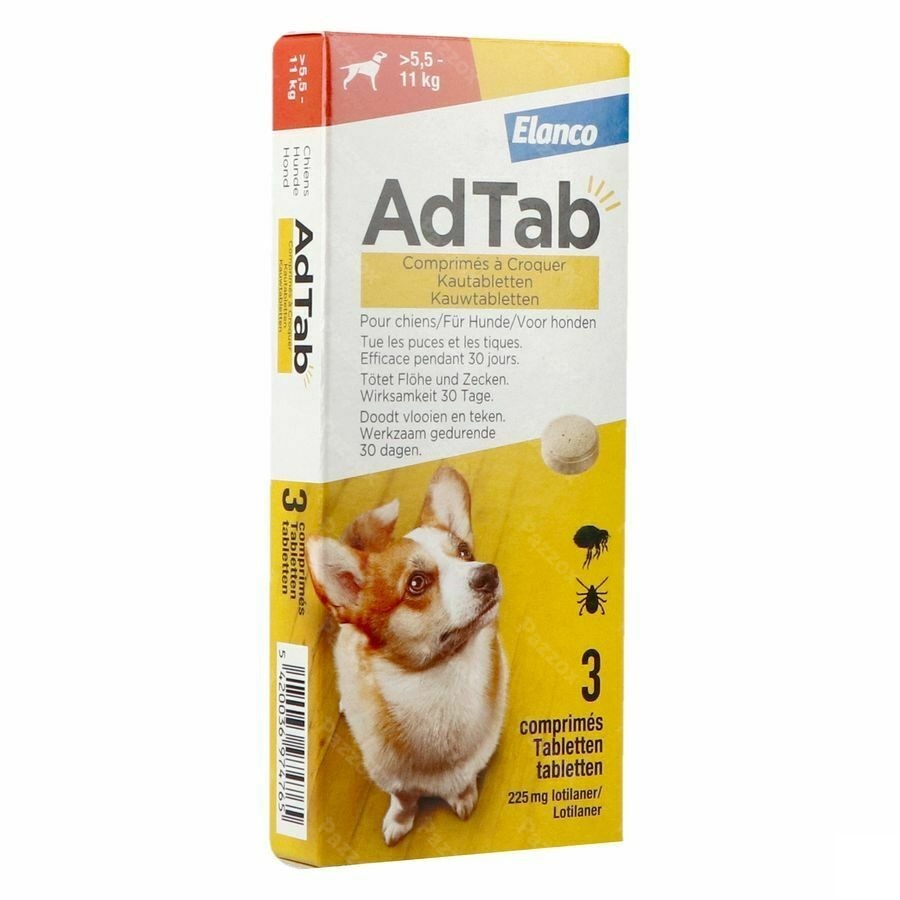 Adtab 225mg Chien >5,5kg-11kg Comp A Croquer 3
