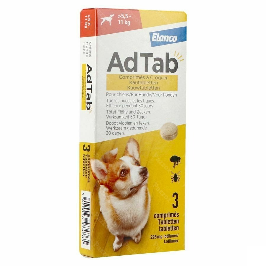 Adtab 225mg Chien >5,5kg-11kg Comp A Croquer 3