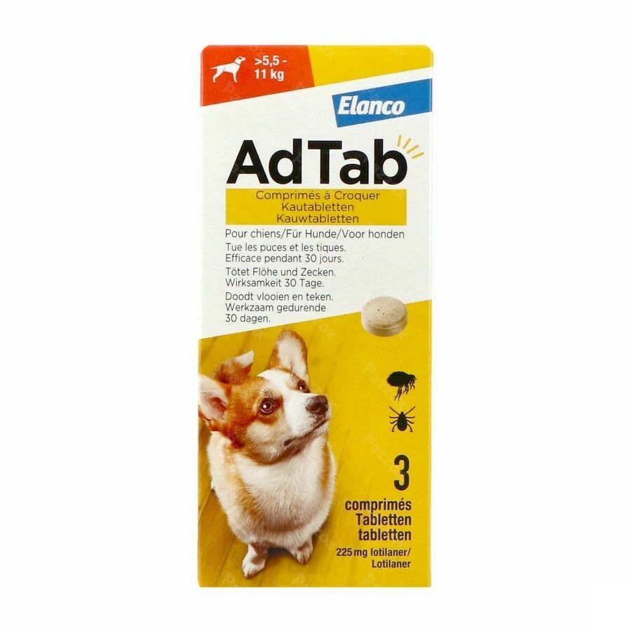 Adtab 225mg Chien >5,5kg-11kg Comp A Croquer 3