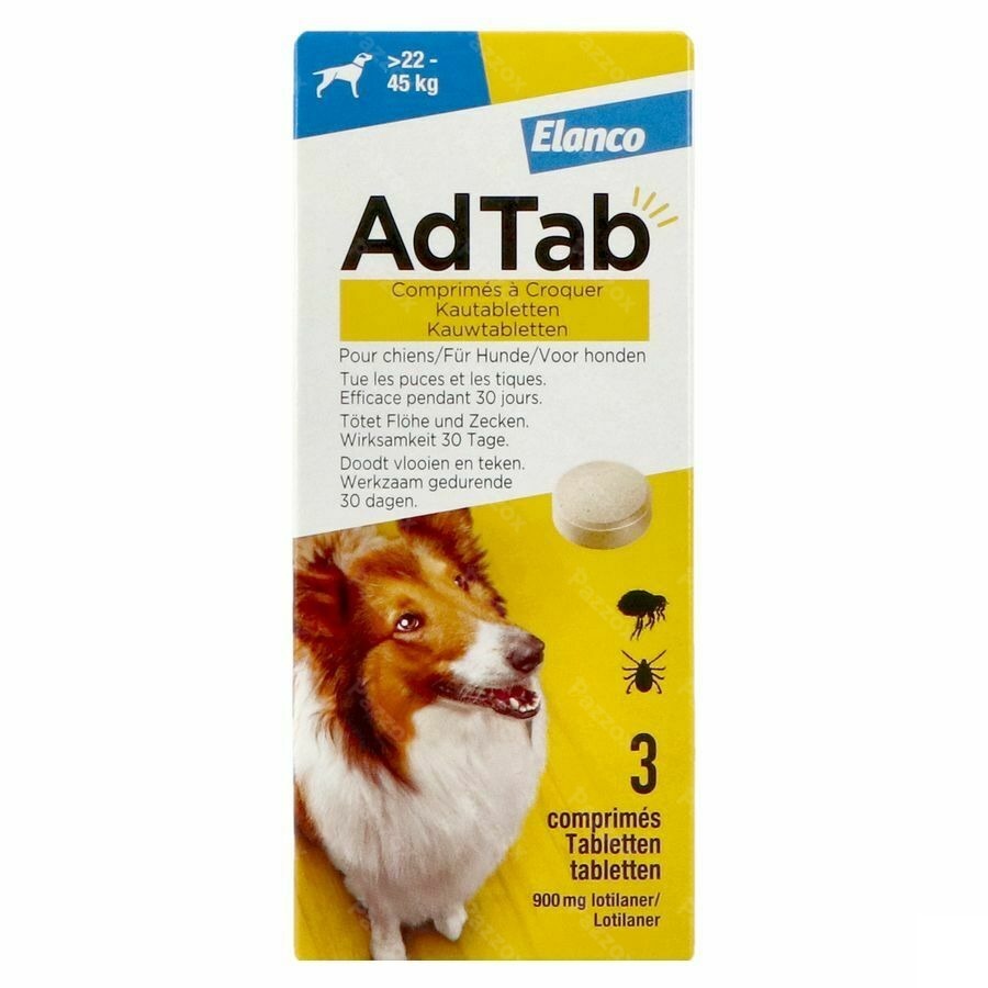 Adtab 900mg Chien >22kg-45kg Comp A Croquer 3