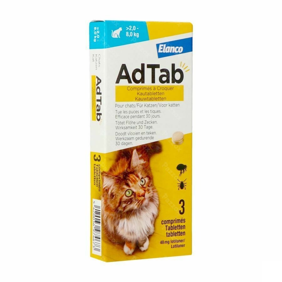 Adtab comprimés chat (2kg - 8kg) 3 comprimés