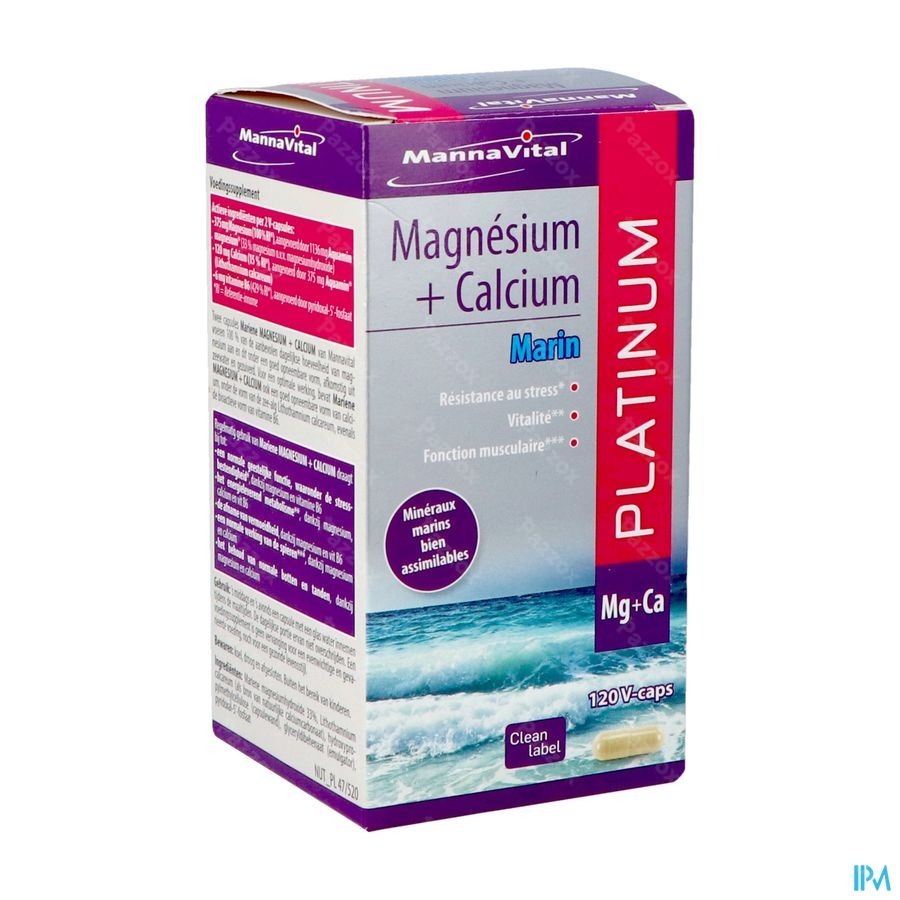Mannavital Magnesium + Calcium Marin V-caps 120