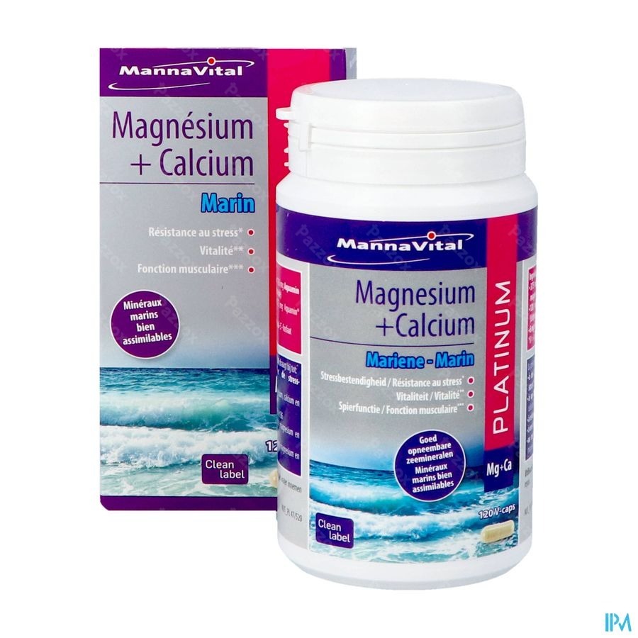 Mannavital Magnesium + Calcium Marin V-caps 120