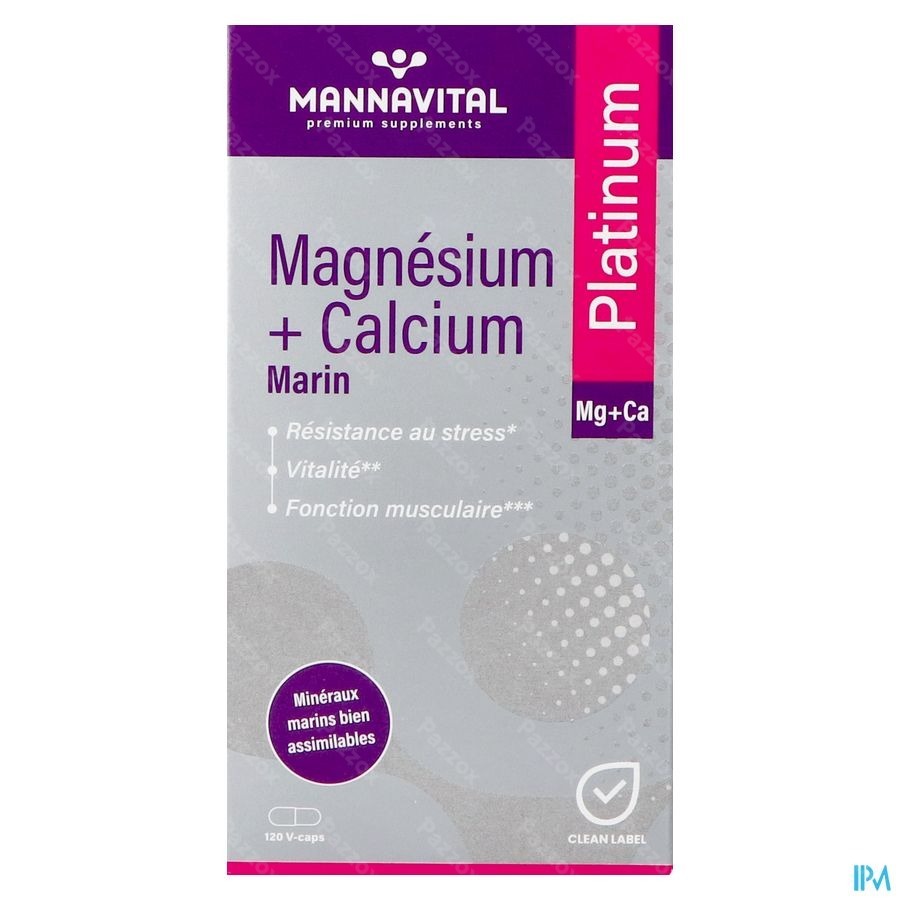 Mannavital Magnesium + Calcium Marin V-caps 120