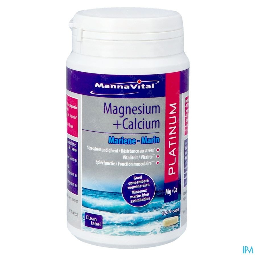 Mannavital Magnesium + Calcium Marin V-caps 120