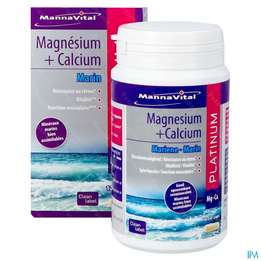 Mannavital Magnesium + Calcium Marin V-caps 120