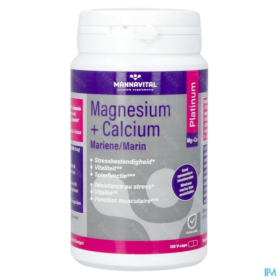 Mannavital Magnesium + Calcium Marin V-caps 120