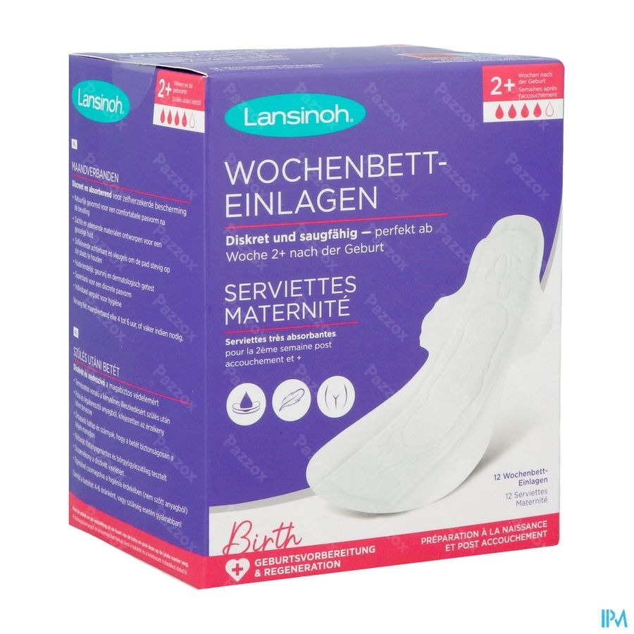 Lansinoh Serviettes Post Accouchement +2 Sem. 12