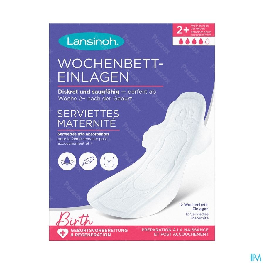 Lansinoh Serviettes Post Accouchement +2 Sem. 12