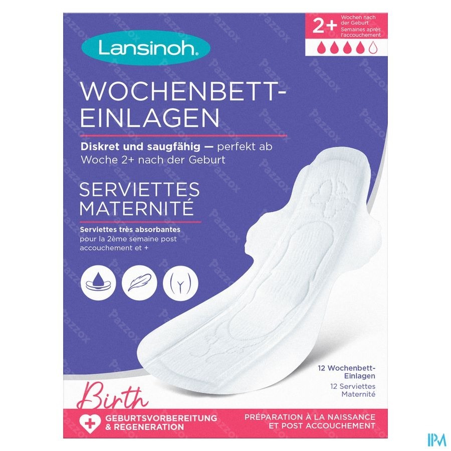 Lansinoh Serviettes Post Accouchement +2 Sem. 12