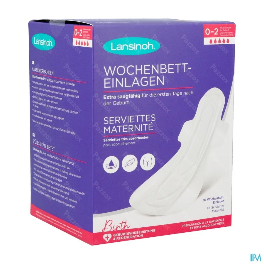 Lansinoh Serviettes Post Accouchement 0 A 2 Sem.10