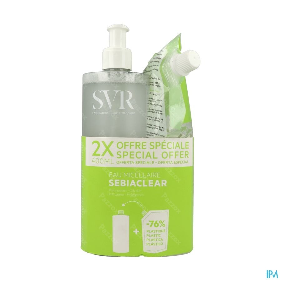 SVR Sebiaclear Eau Micellaire 400ml + Refill 400ml